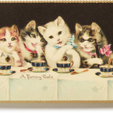 Embossed Nostalgic Postcard, A Funny Tale of Cats