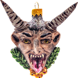 Olympian Krampus Head Glass Ornament