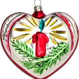 Heart with Candle Glass Ornament