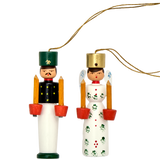 Angel and Miner Wooden Ornament Set