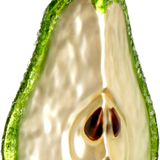 Frosted Pear Quarter Glass Ornament