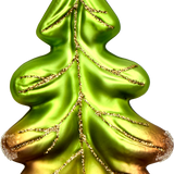 Green Oak Leaf Glass Ornament