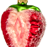 Half Strawberry Glass Ornament