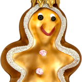 Mini Glitter Gingerbread Man Glass Ornament