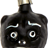 Mini Black Cat Head Glass Ornament