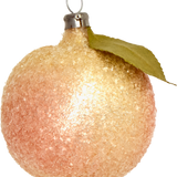 Frosted Blush Peach Glass Ornament
