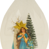 Glass Dome with Victorian Scrap Ornament, Angel with Cornucopia