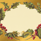 Merry Christmas Holly Wreath Label Stickers