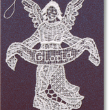 Starched Lace Hanging Ornament, Gloria Angel