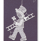Starched Lace Hanging Ornament, Chimney Sweep