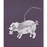 Starched Lace Hanging Ornament, Lucky Pig