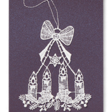 Starched Lace Hanging Ornament, Advent Candles