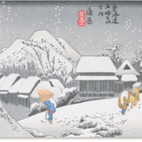 Ukiyo-e Village in the Snow Greeting Card