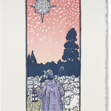 Letterpress Shepherd and Flock Greeting Card
