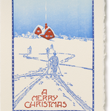 Letterpress A Merry Christmas Trail Greeting Card