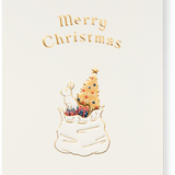 Rabbit with Sack Mini Christmas Greeting Card