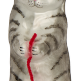 Cat with Yarn Glass Ornament
