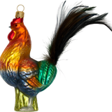 Feather Tail Rooster Glass Ornament