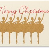 Silk Screen Printed Mini Christmas Card, Merry Christmas Ballerinas