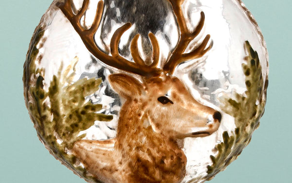 Stag Glass Ornament