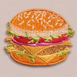 Japanese Embroidered Patch, Hamburger