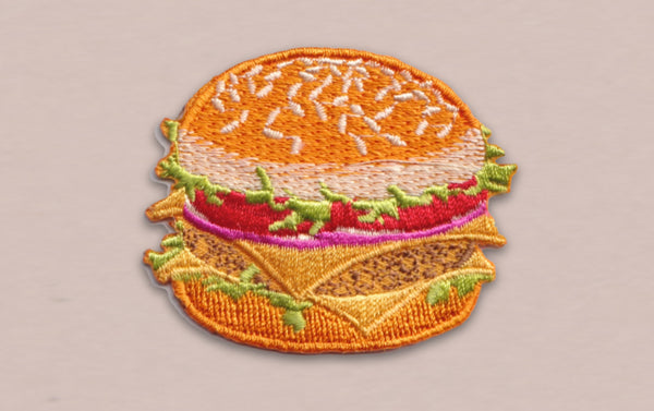 Japanese Embroidered Patch, Hamburger