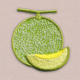 Japanese Embroidered Patch, Green Yubari Canteloupe Melon