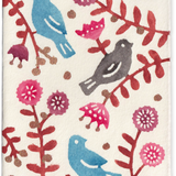 Katazome Greeting Card, Birds