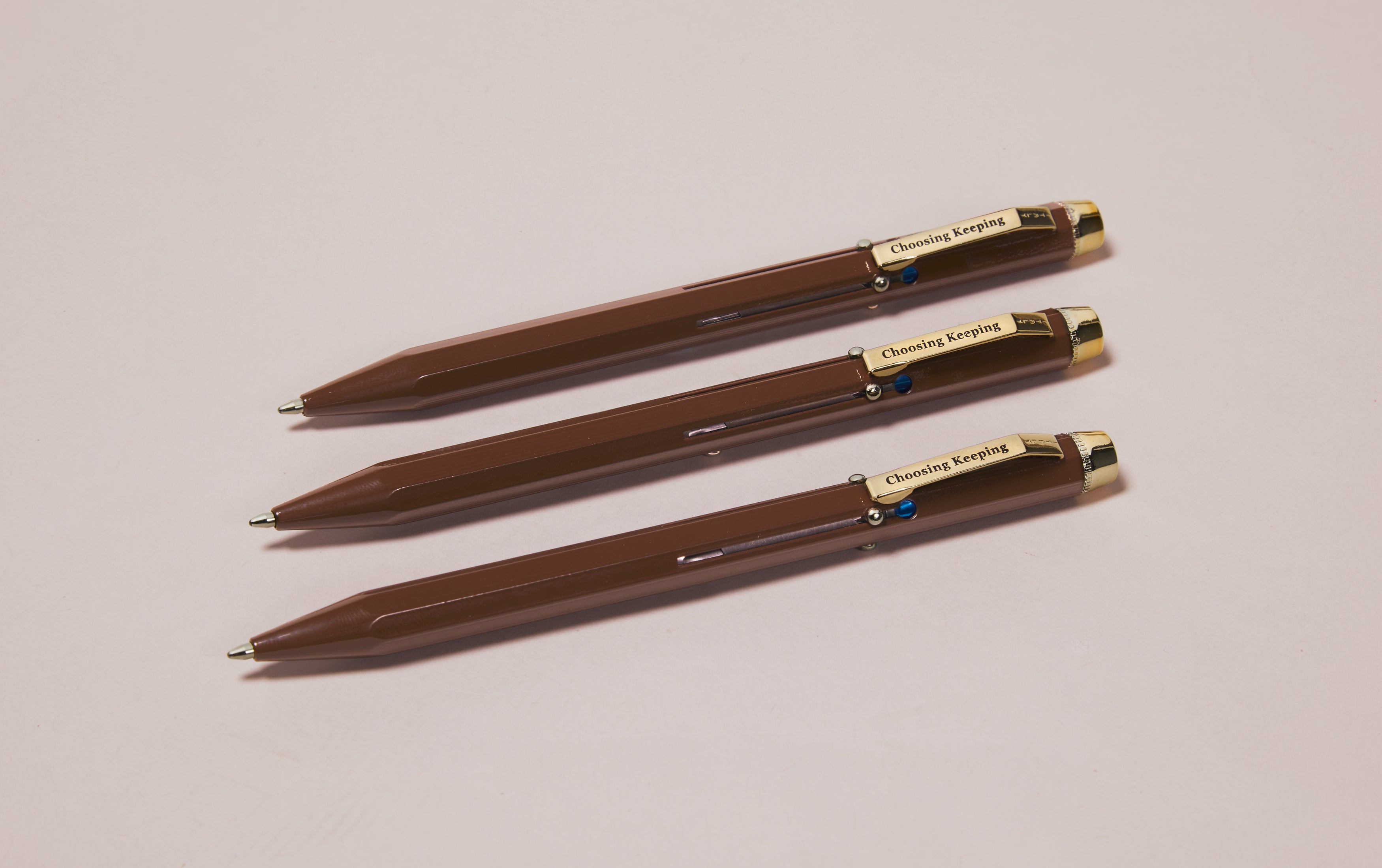 Chocolate Brown Metal 4 Colour Ballpoint Pen
