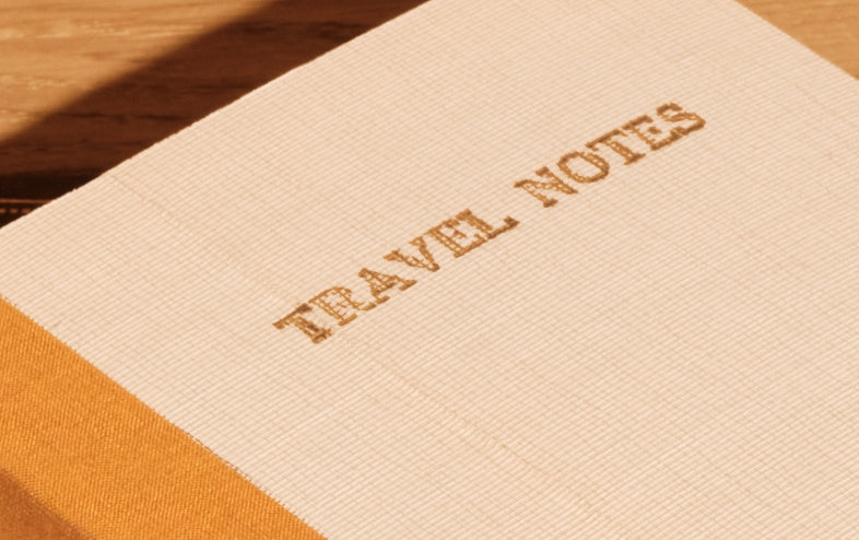 Recycled Travel Journal, Yellow Ochre Binding