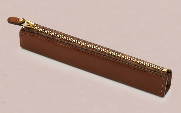 Camel Leather Slim Pen Case