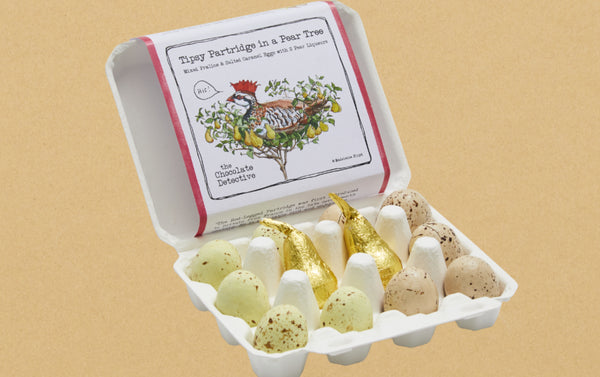 Chocolate Eggs in Carton, Tipsy Partridge