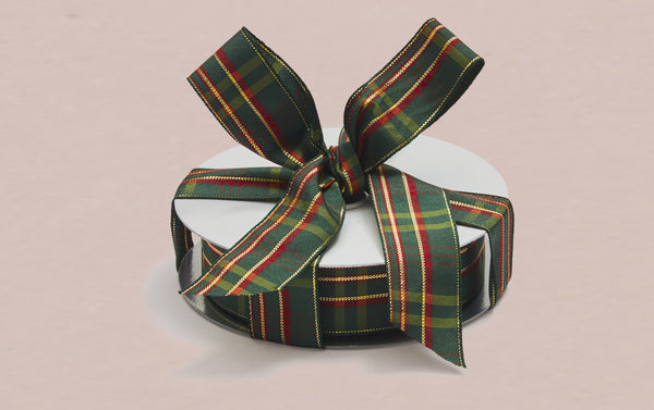 Christmas Plaid Japanese Ribbon Spool, Babette