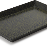 Urushi Paper Vide-Poche, Green Croc