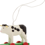 Miniature Pull-Along Animal Wooden Ornament