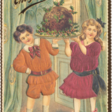 Embossed Christmas Choosing Keeping Postcard
