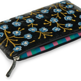 Anke Drechsel Small Silk Velvet Embroidered Pouch