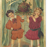 Embossed Christmas Choosing Keeping Postcard