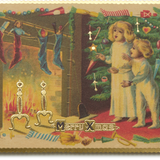 Embossed Christmas Choosing Keeping Postcard