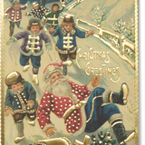 Embossed Christmas Choosing Keeping Postcard