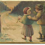 Embossed Christmas Choosing Keeping Postcard