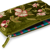 Anke Drechsel Small Silk Velvet Embroidered Pouch