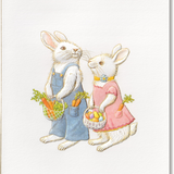 Embossed Bunny Gardener Greeting Card