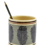 Duck Egg Mochaware Ceramic Pen Pot, 'Seaweed'