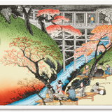 Full-Panel Chiyogami Silk Screen Print, Hiroshige Seasons Autumn
