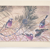 Matte Gold Foil Partridge in Pine Cone Greeting Card