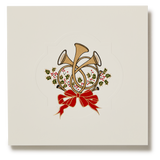 Engraved Christmas Horns Greeting Card