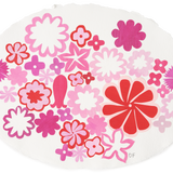 Denise Fiedler Floral Collage - Oval / Pink and Red Abstract