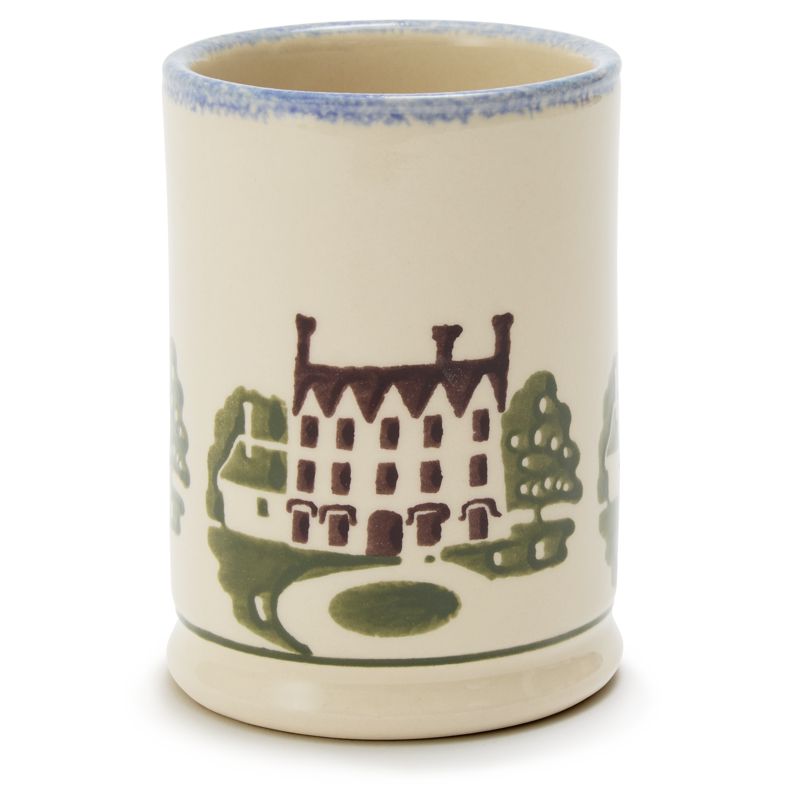 Spongeware Small Ceramic Pen Pot, Country House – Choosing Keeping