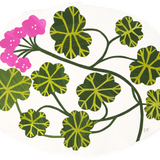 Denise Fiedler Floral Collage - Oval / Pink Geranium Blossoming